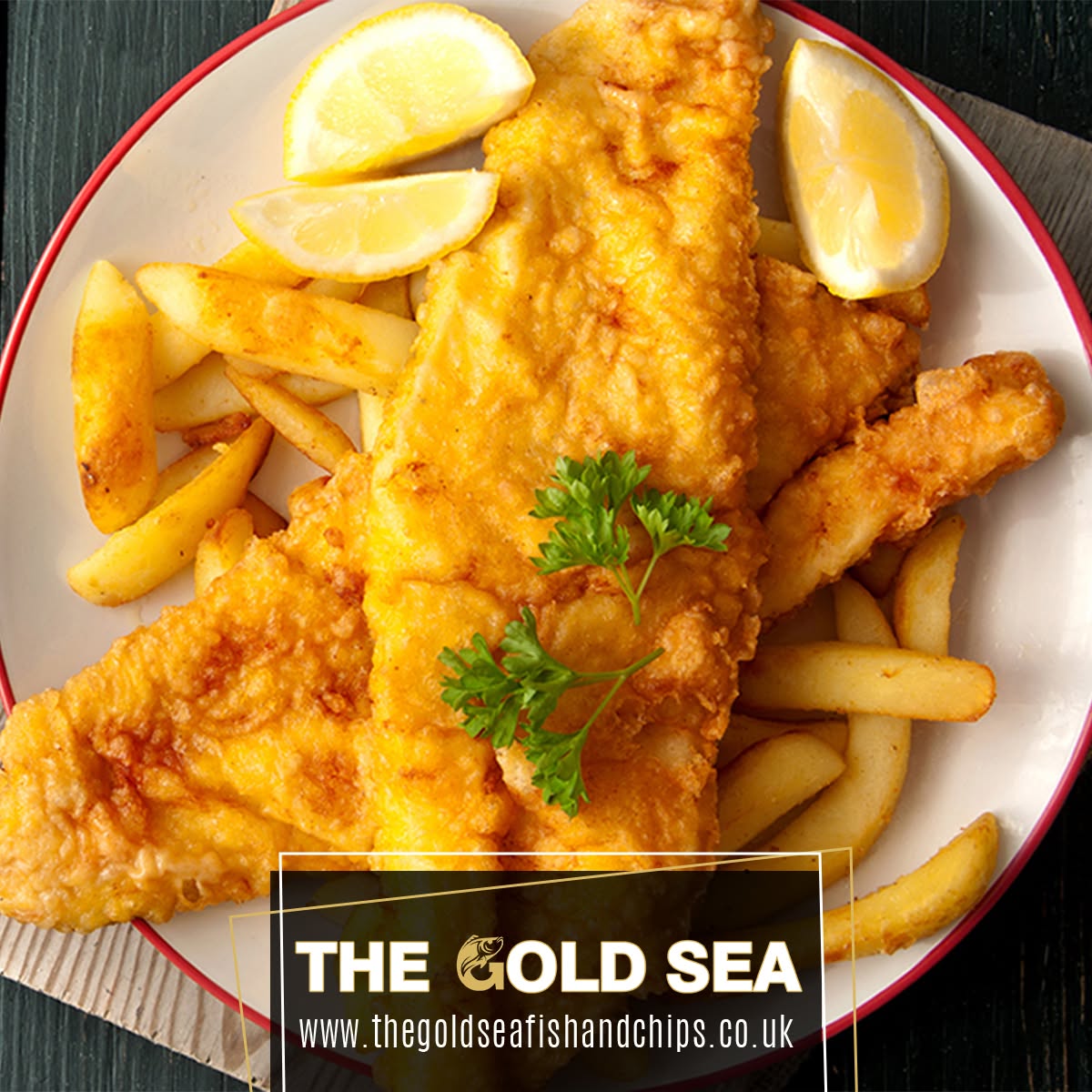 the Gold Sea crespy fish and crunchi chips in Edinburgh.